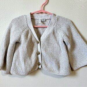 Janie and jack Gray Knit Cardigan with Button Closure